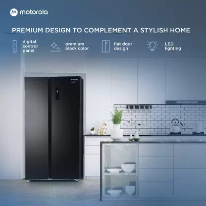 Motorola 592 L Smart Wifi Enabled Frost Free Side by Side Refrigerator (Premium Black, 592HSMTB)(OPEN BOX) Motorola 592 L Smart Wifi Enabled Frost Free Side by Side Refrigerator (Premium Black, 592HSMTB)(OPEN BOX)